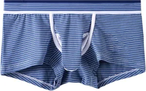 Men's Boxer Briefs Breathable Striped Elephant Trunk Briefs