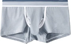 Men's Boxer Briefs Breathable Striped Elephant Trunk Briefs