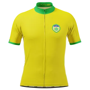 Men's Brazil Soccer Short Sleeve Cycling Jersey