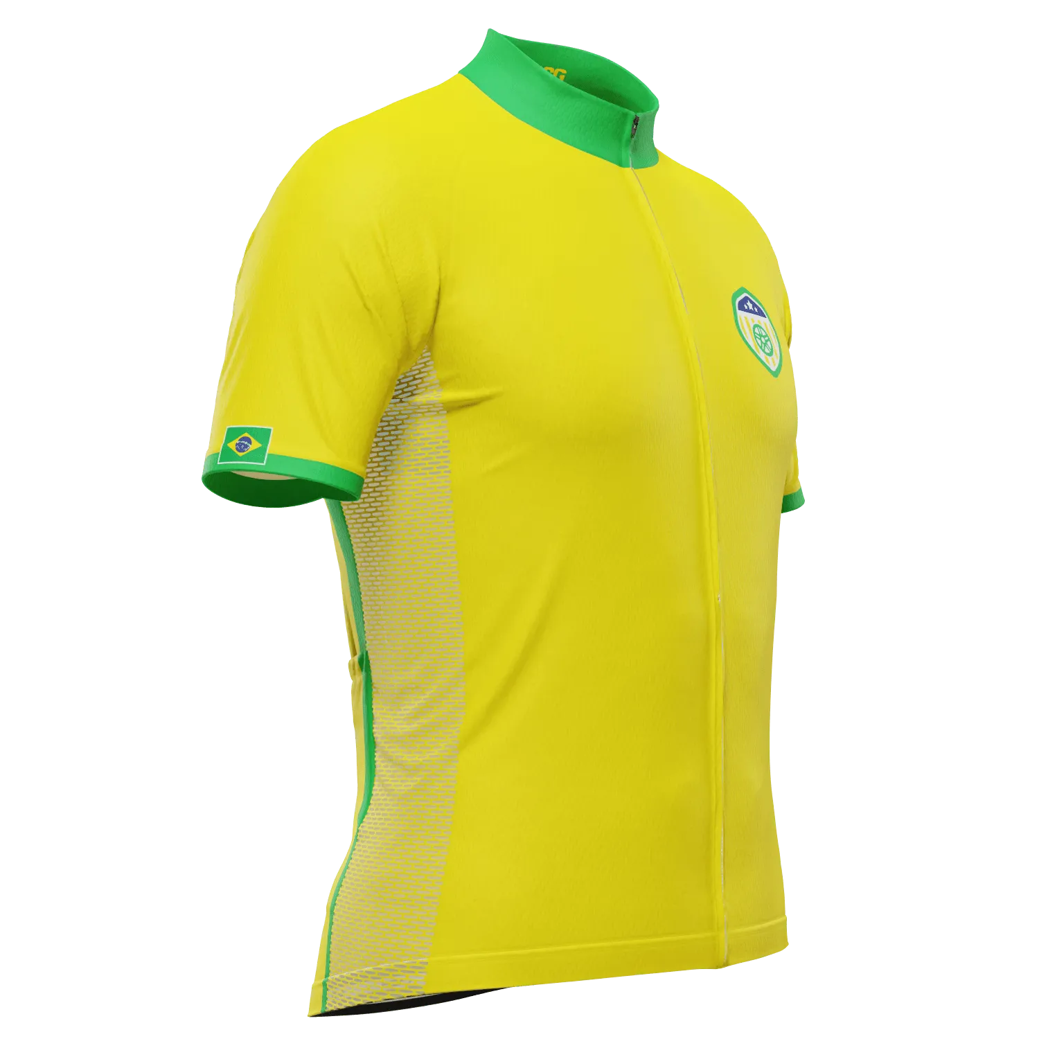 Men's Brazil Soccer Short Sleeve Cycling Jersey