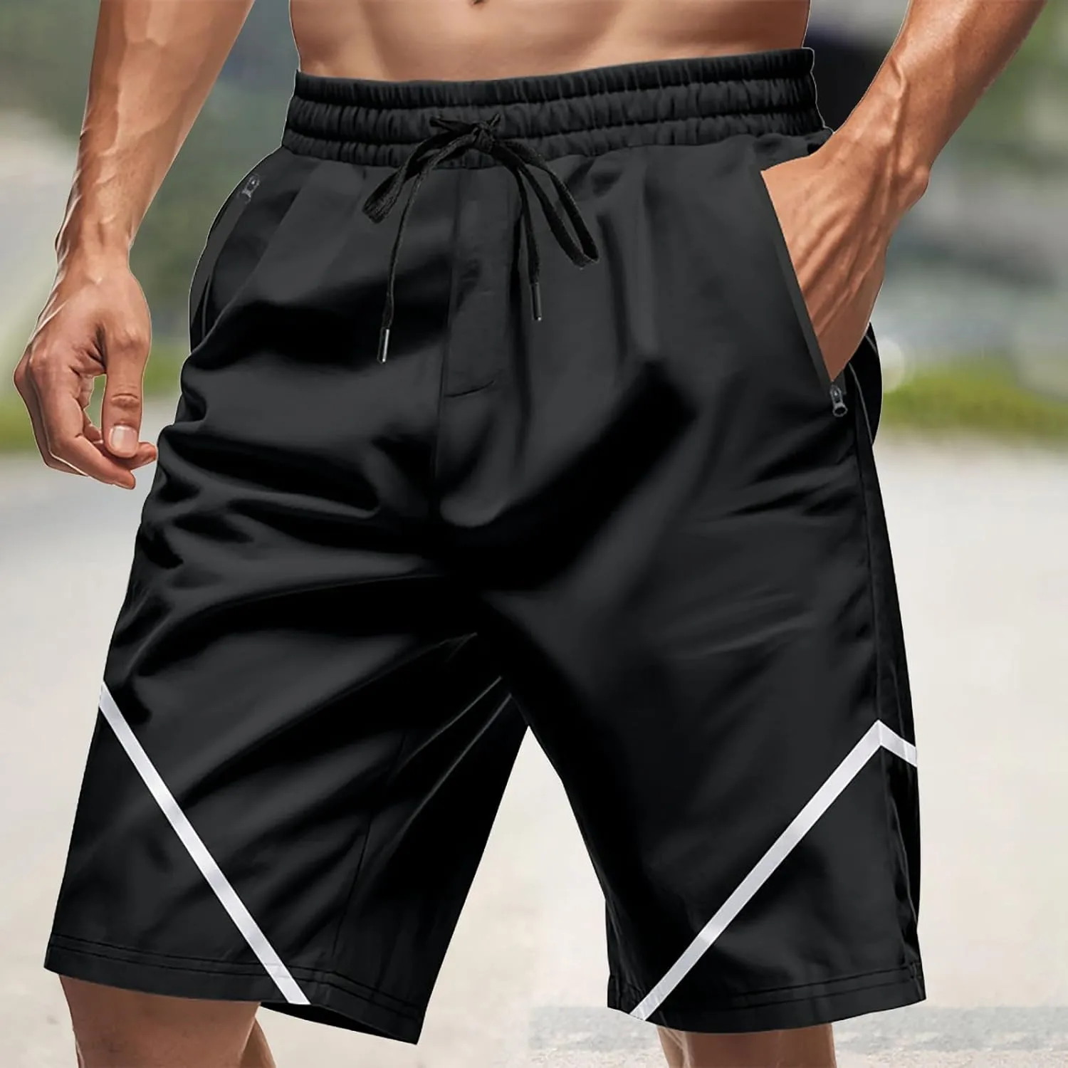 Mens Cargo Shorts Below The Knee Casual Loose Fit Short Pants with Pockets 2025