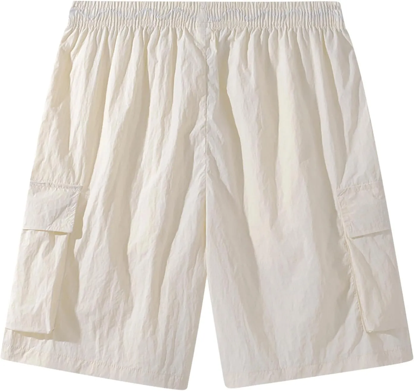 Mens Cargo Shorts Casual Fashion Solid Color Cargo Shorts for Men Drawstring Elastic Waist Pocket Pants