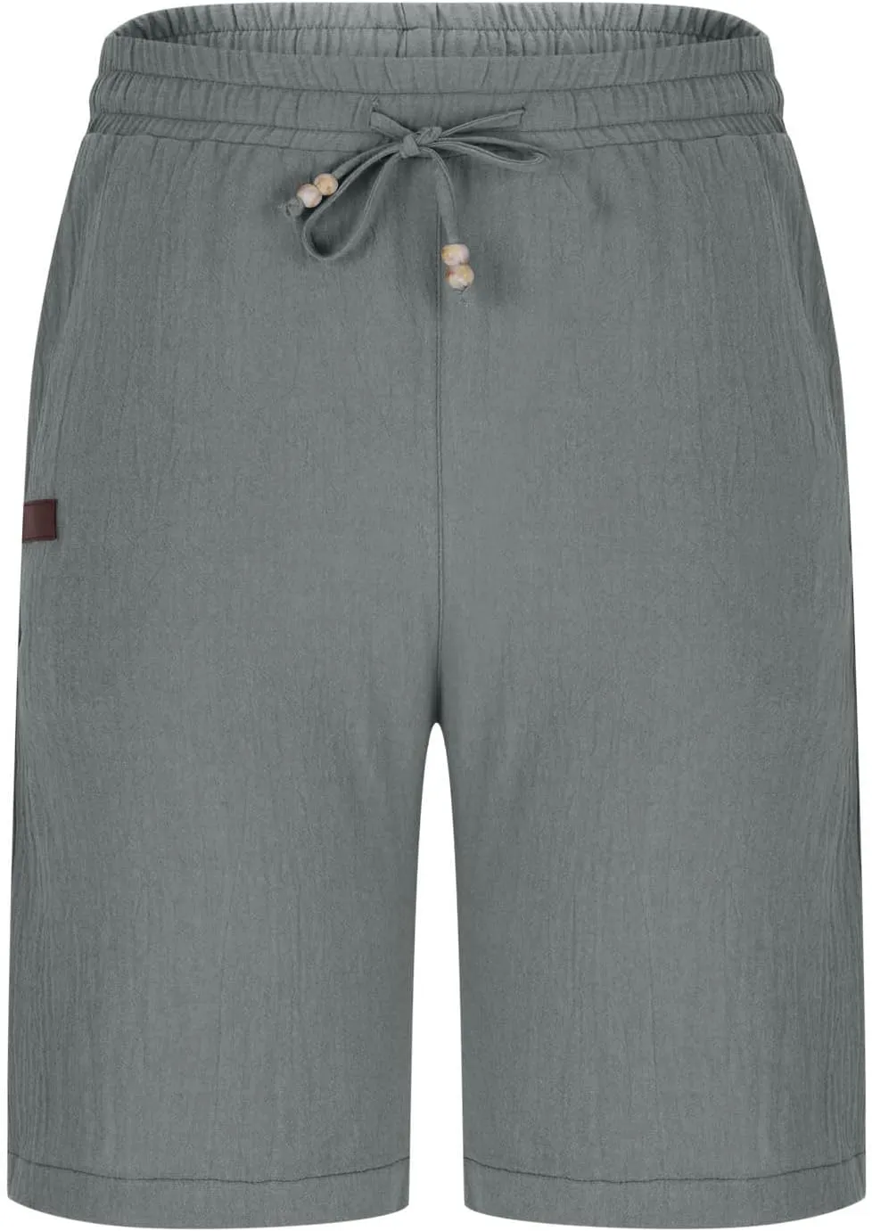 Mens Casual Linen Shorts Casual Cotton Linen Shorts Elastic Waist Short Pants Lightweight Short Summer Golf Shorts