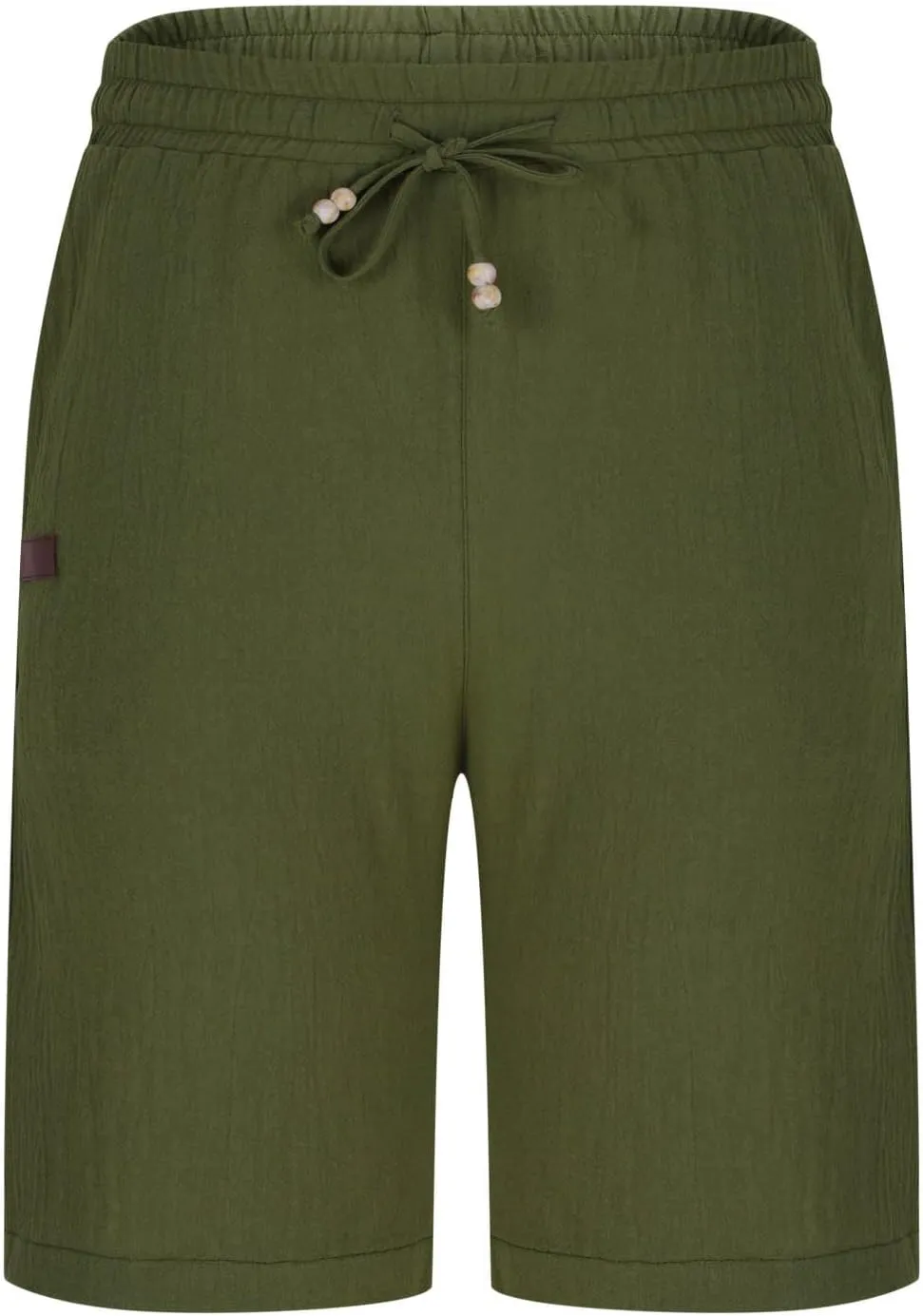 Mens Casual Linen Shorts Casual Cotton Linen Shorts Elastic Waist Short Pants Lightweight Short Summer Golf Shorts