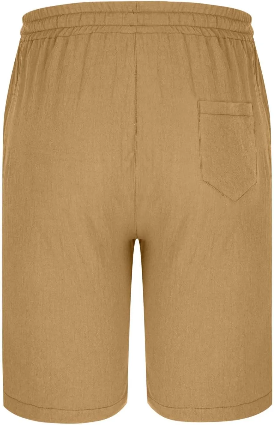 Mens Casual Linen Shorts Casual Cotton Linen Shorts Elastic Waist Short Pants Lightweight Short Summer Golf Shorts