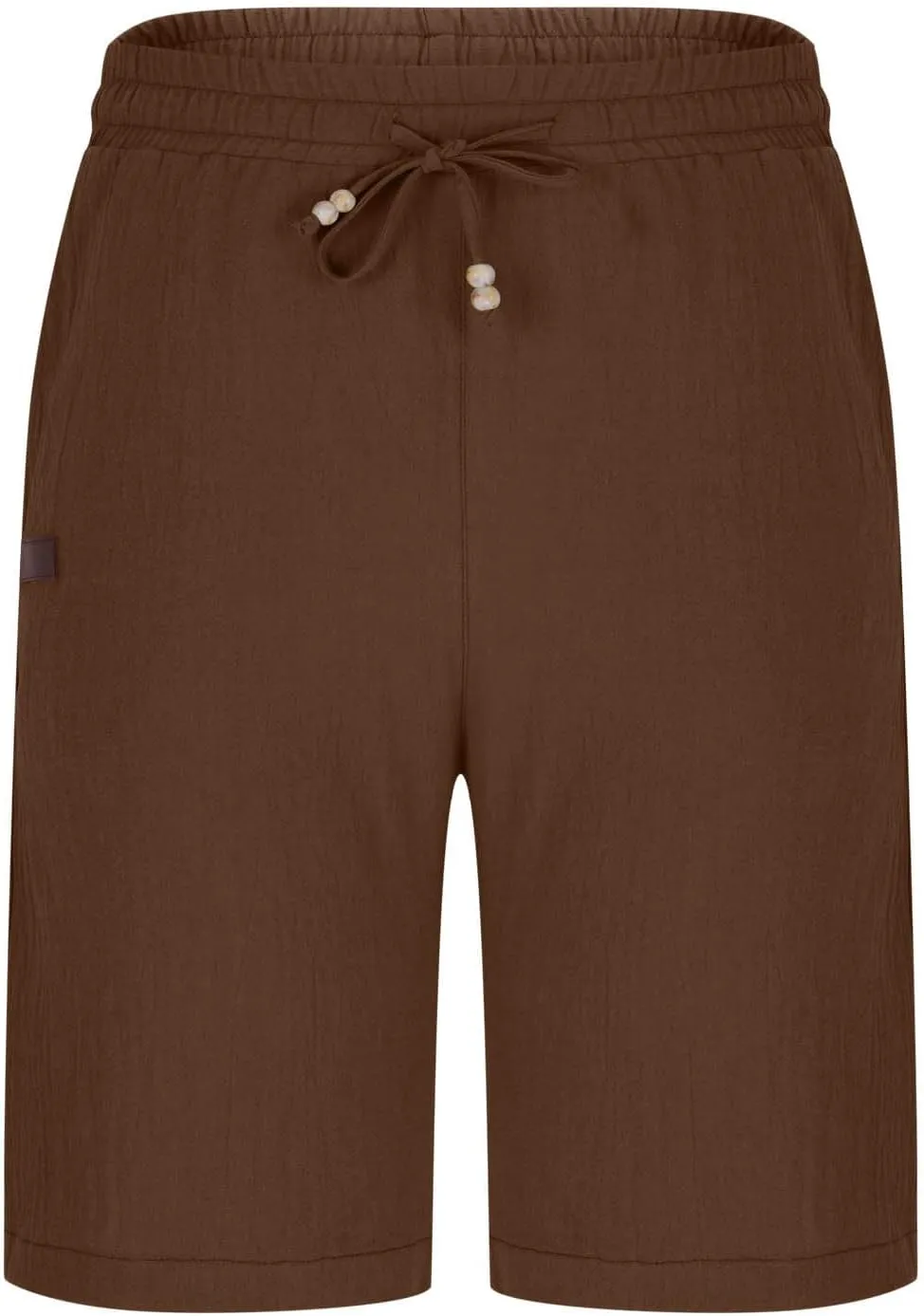 Mens Casual Linen Shorts Casual Cotton Linen Shorts Elastic Waist Short Pants Lightweight Short Summer Golf Shorts