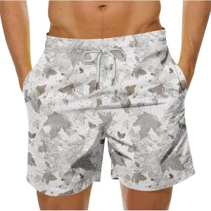 Mens Casual Linen Shorts Workout Running Sport Beach Summer Pant Drawstring Loose Fit Casual Trousers with Pocket