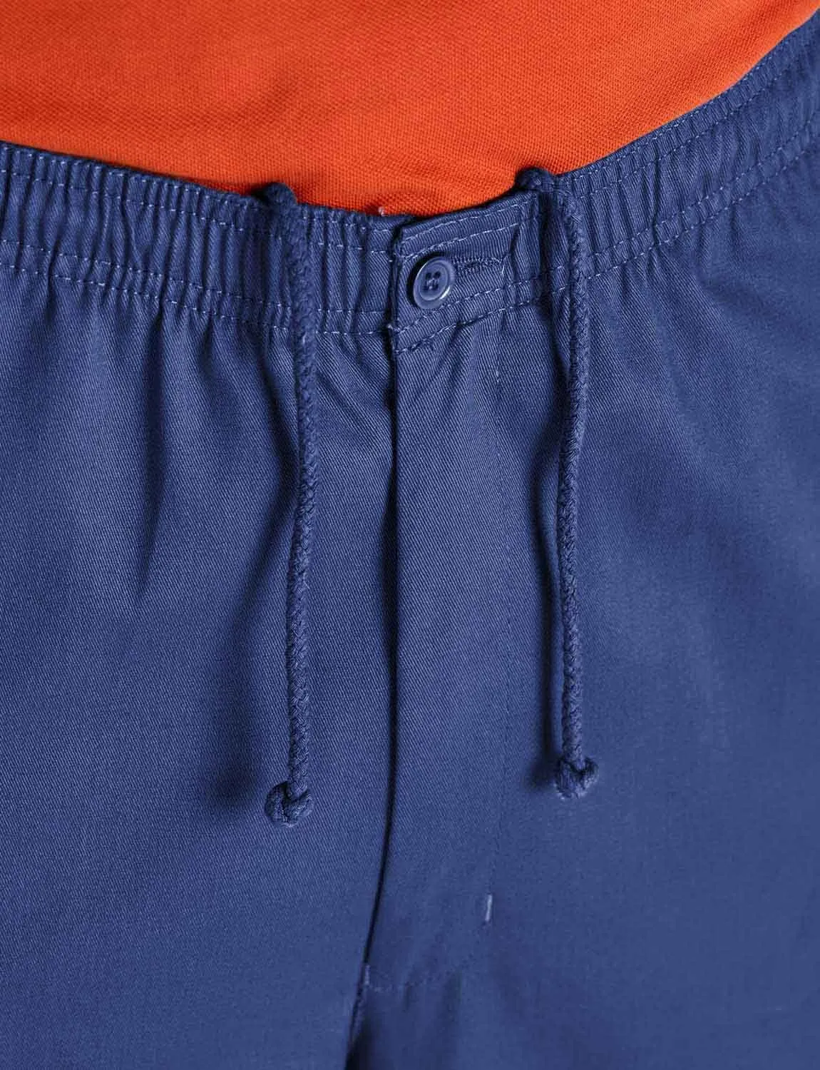 Men's Comfort Fit Cotton Rugby Pants Elastic Waistband with Drawstring