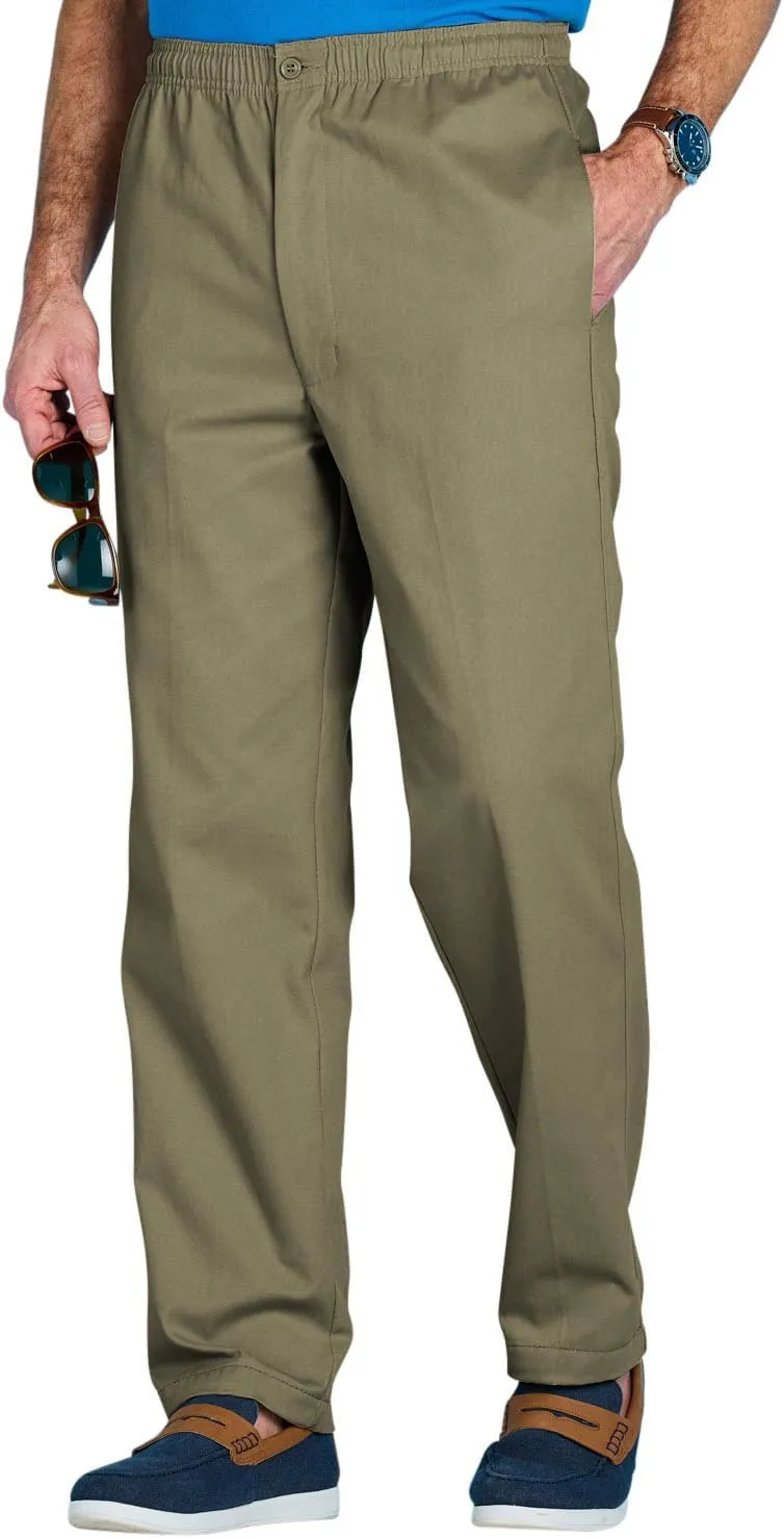 Men's Comfort Fit Cotton Rugby Pants Elastic Waistband with Drawstring
