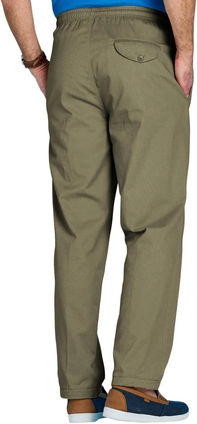 Men's Comfort Fit Cotton Rugby Pants Elastic Waistband with Drawstring