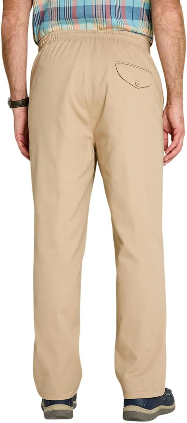 Men's Comfort Fit Cotton Rugby Pants Elastic Waistband with Drawstring