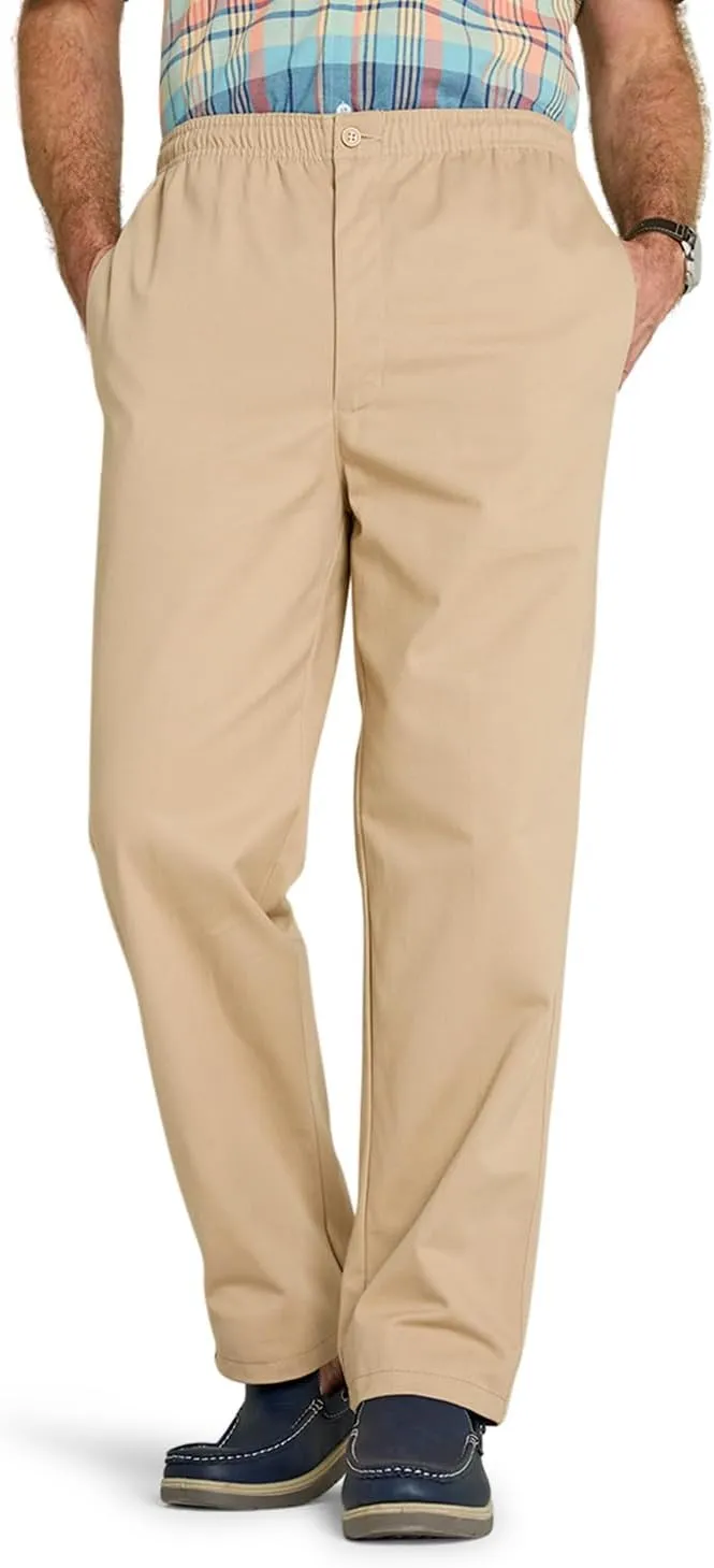Men's Comfort Fit Cotton Rugby Pants Elastic Waistband with Drawstring