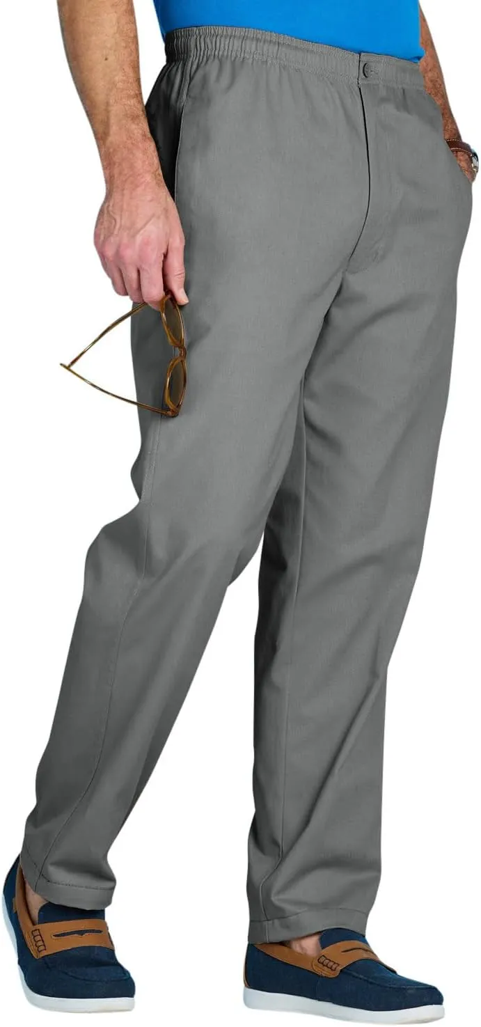 Men's Comfort Fit Cotton Rugby Pants Elastic Waistband with Drawstring