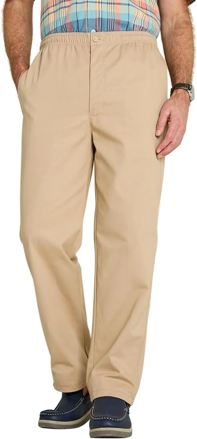 Men's Comfort Fit Cotton Rugby Pants Elastic Waistband with Drawstring