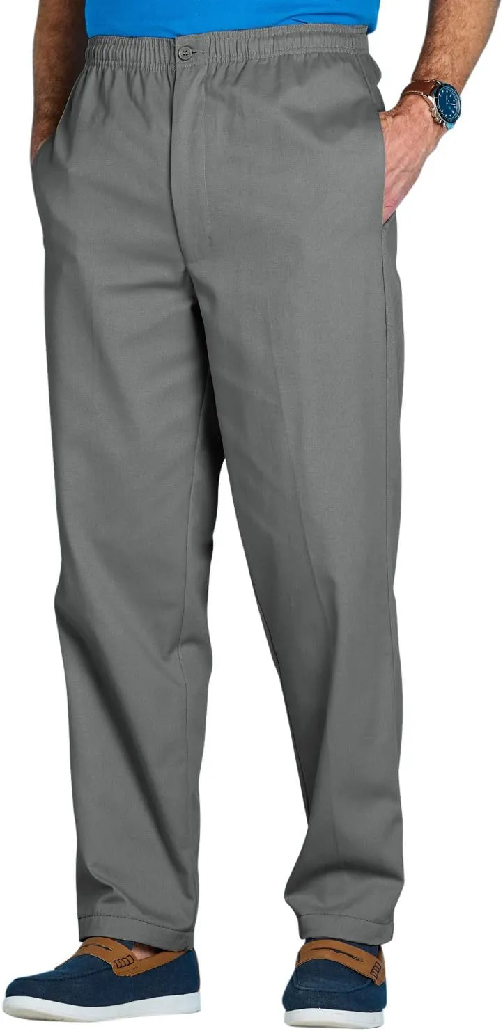 Men's Comfort Fit Cotton Rugby Pants Elastic Waistband with Drawstring