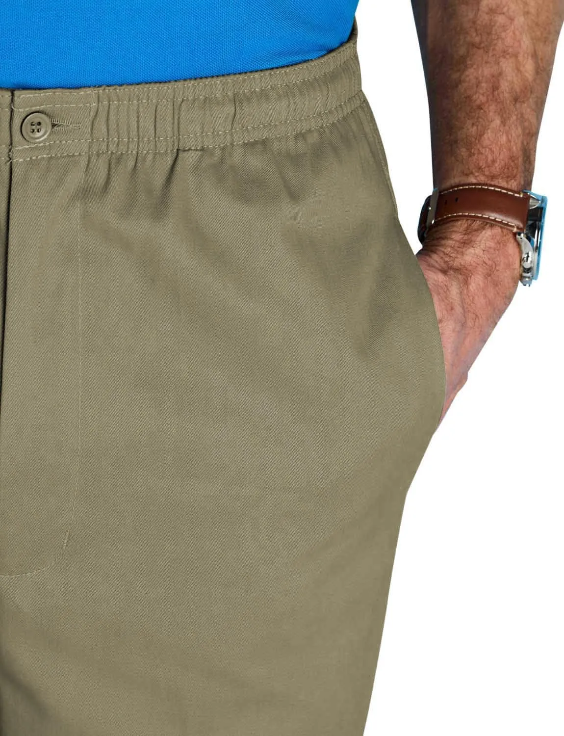 Men's Comfort Fit Cotton Rugby Pants Elastic Waistband with Drawstring