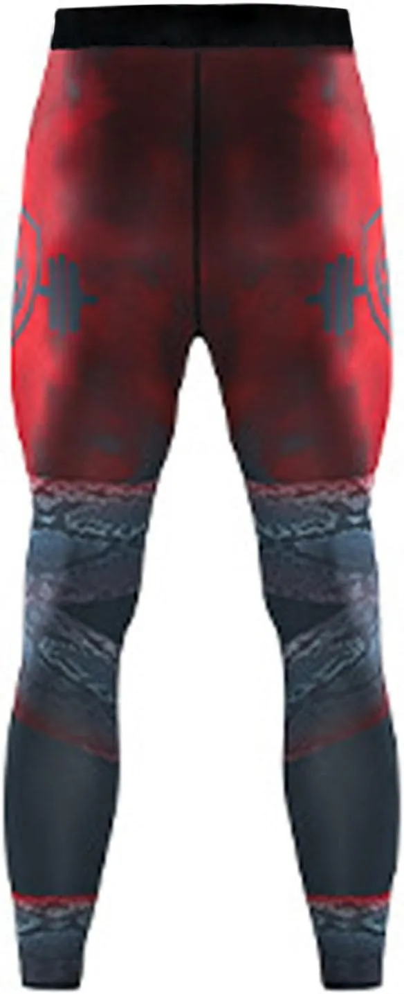 Mens Compression Pants Seamless Quick Dry High Waist Running Sports Gym Compression Pants Jogger Athletic Leggings