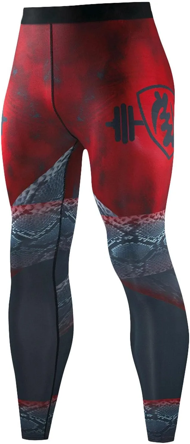Mens Compression Pants Seamless Quick Dry High Waist Running Sports Gym Compression Pants Jogger Athletic Leggings