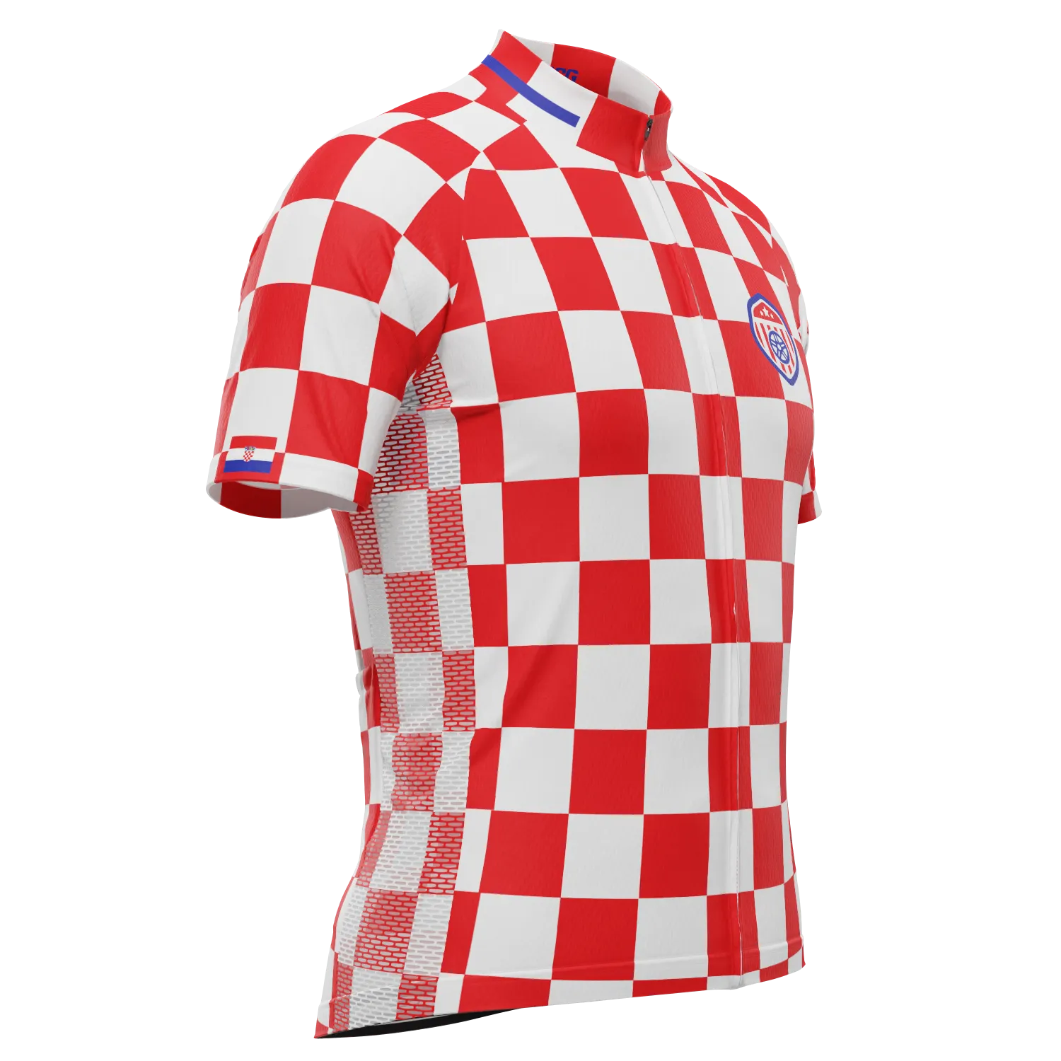Men's Croatia Soccer Short Sleeve Cycling Jersey