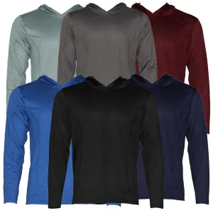 Men's Dri-Fit Hoodie Moisture Wicking Athletic Gym Pullover Long Sleeve Hoodie