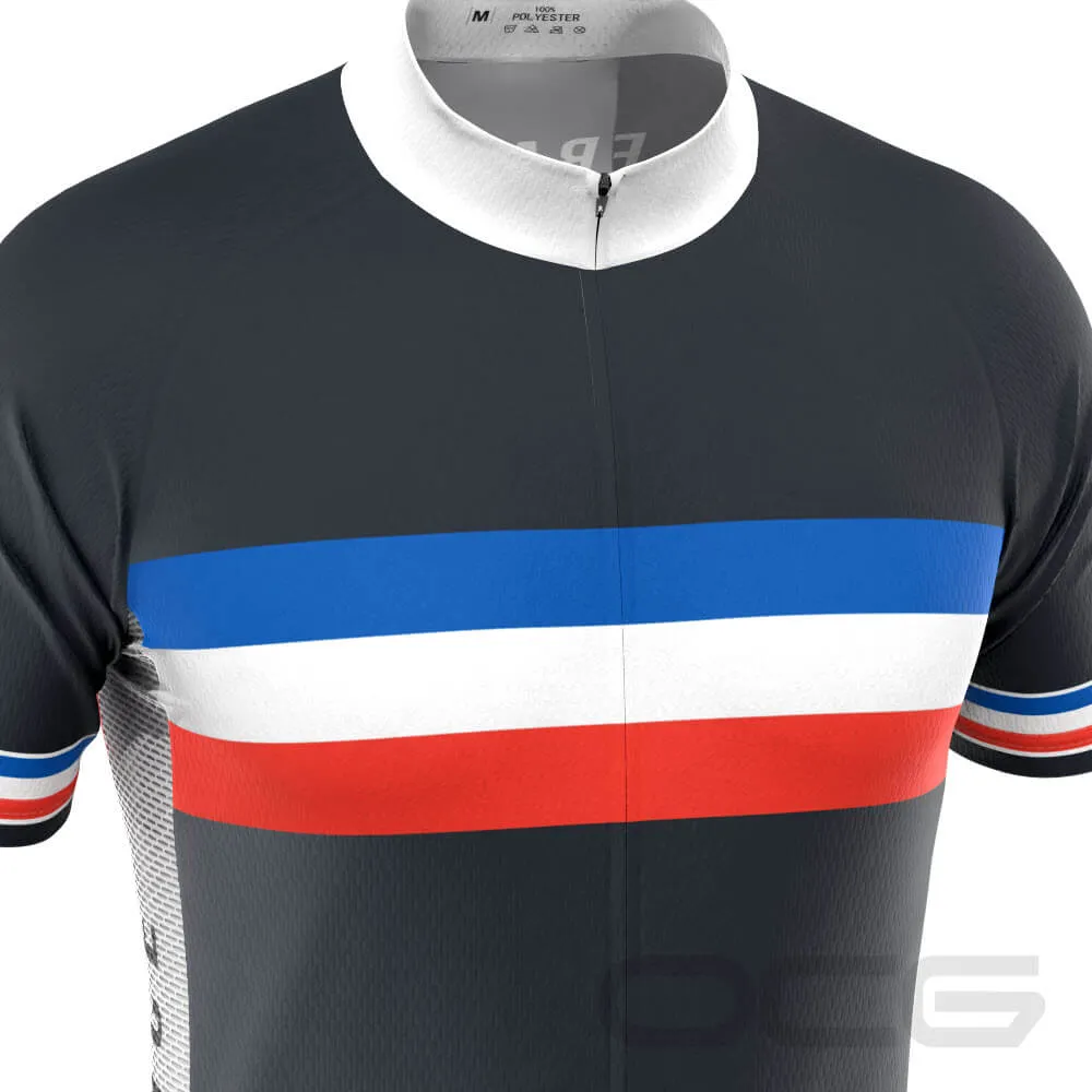 Men's France National Flag Short Sleeve Cycling Jersey