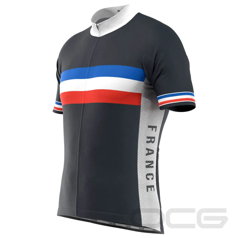Men's France National Flag Short Sleeve Cycling Jersey