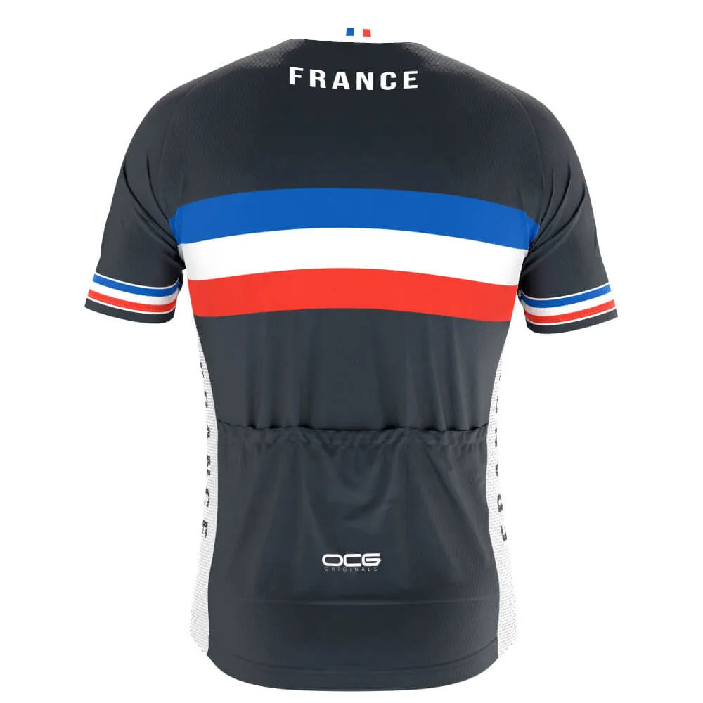 Men's France National Flag Short Sleeve Cycling Jersey