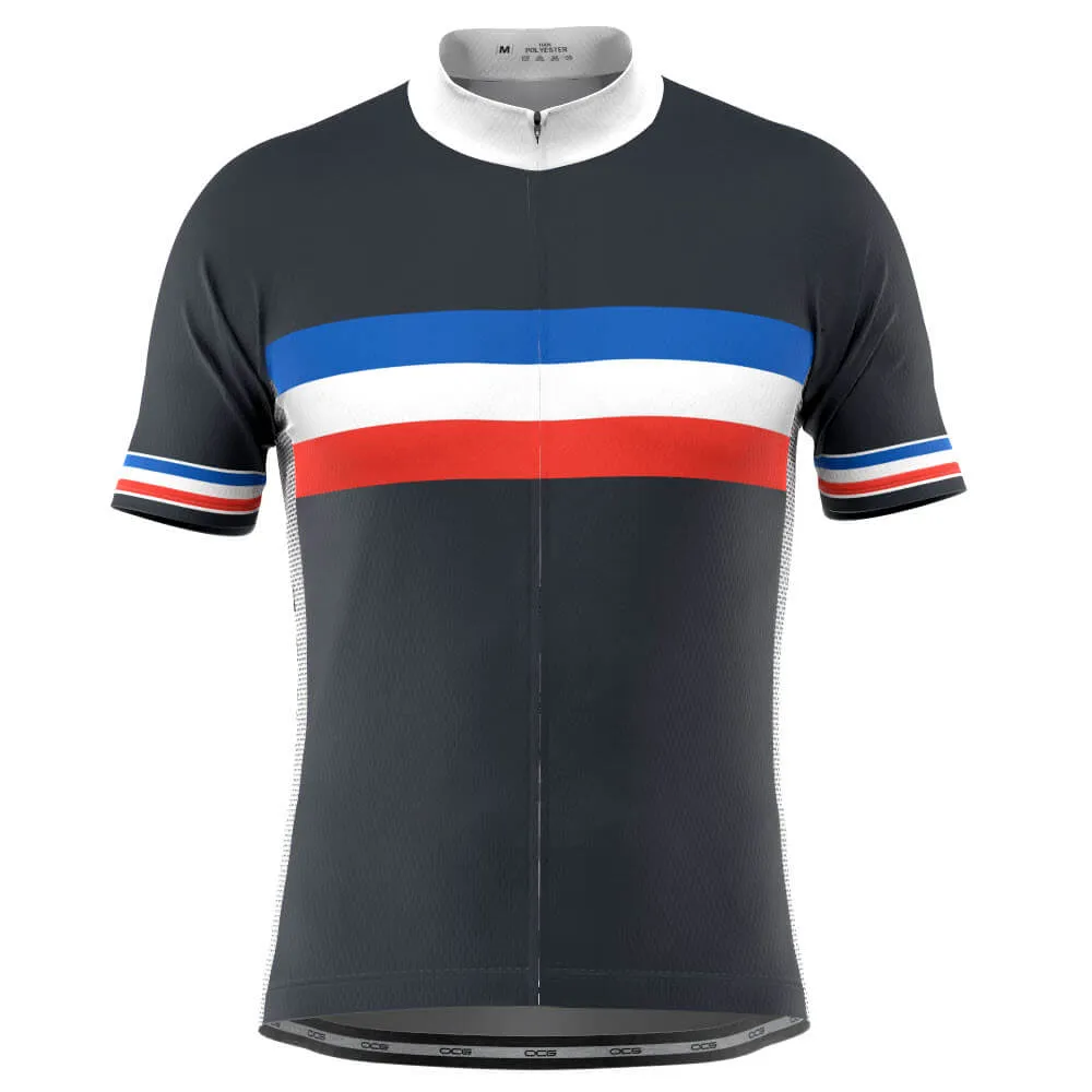 Men's France National Flag Short Sleeve Cycling Jersey