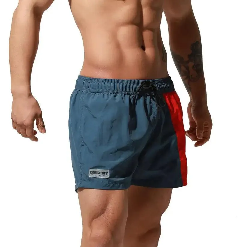 Men's Geometric Stitching Quick-Dry Board Shorts Nylon Swimwear