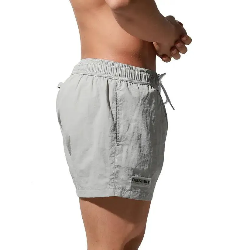 Men's Geometric Stitching Quick-Dry Board Shorts Nylon Swimwear