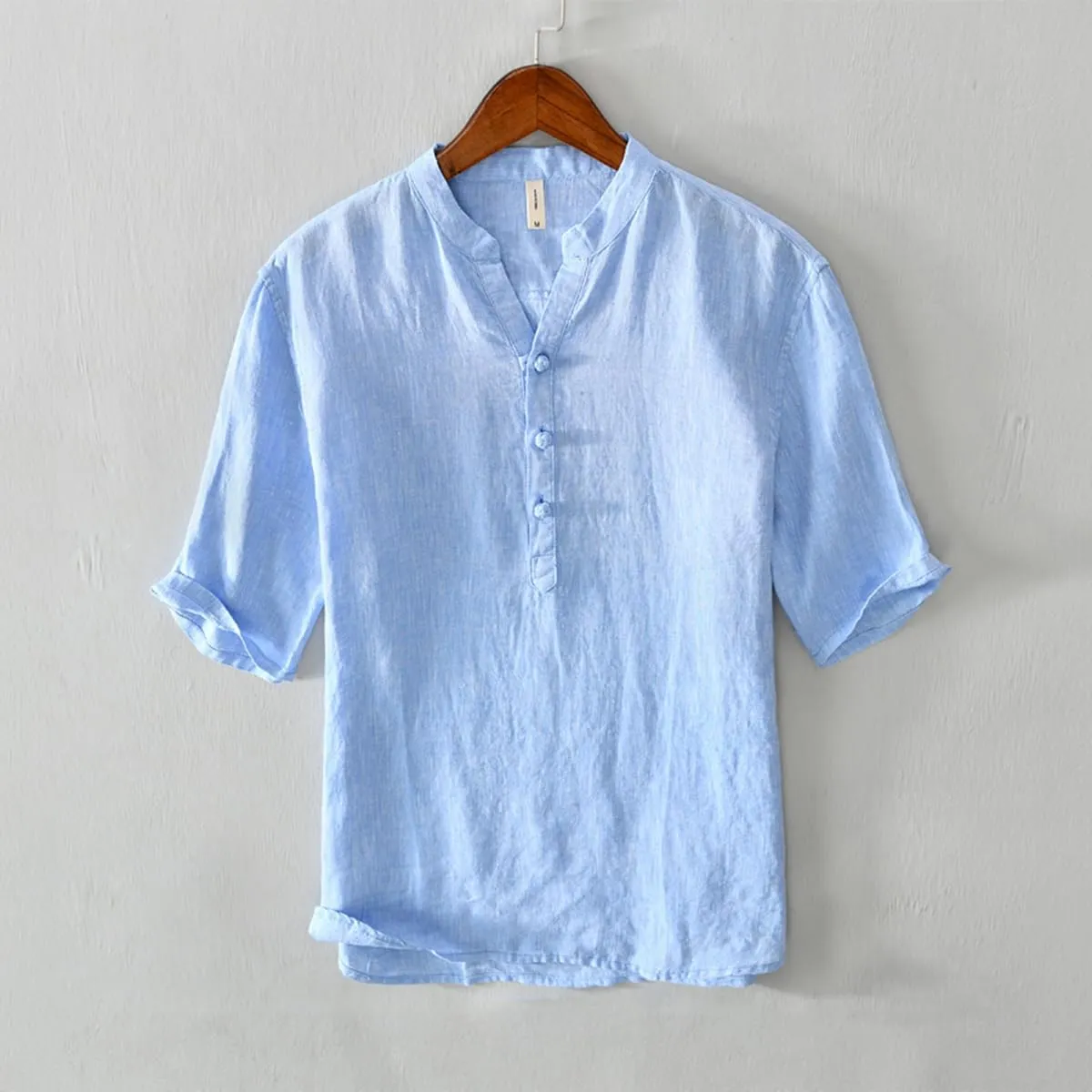 Men’s Half-Sleeve Linen T-Shirt - Breathable, Lightweight, Summer Essential, Casual Comfort Fit
