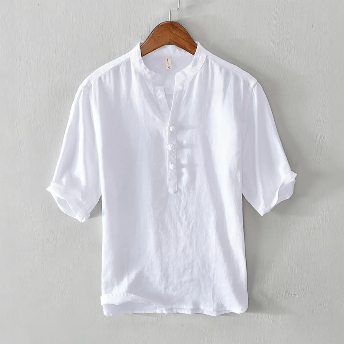 Men’s Half-Sleeve Linen T-Shirt - Breathable, Lightweight, Summer Essential, Casual Comfort Fit