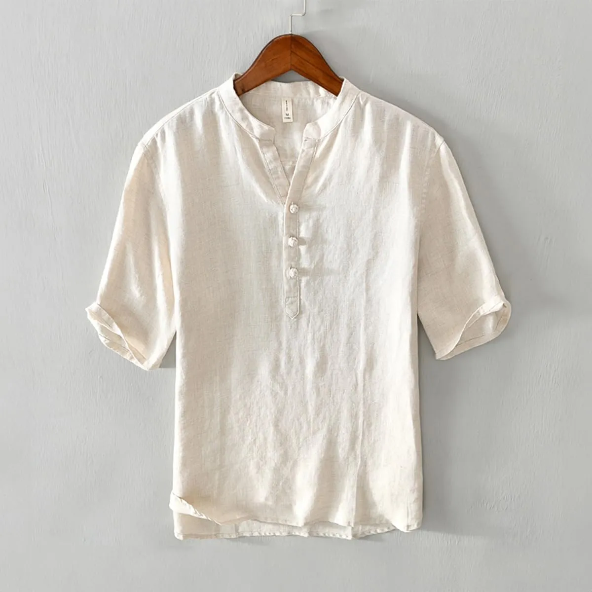 Men’s Half-Sleeve Linen T-Shirt - Breathable, Lightweight, Summer Essential, Casual Comfort Fit