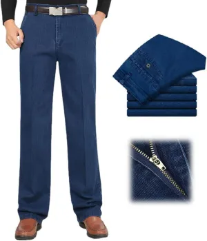 Men's High Waist Straight Fit Jeans,Jettjeans - Men's High Waist Retroslim Fit Straight Leg Jean