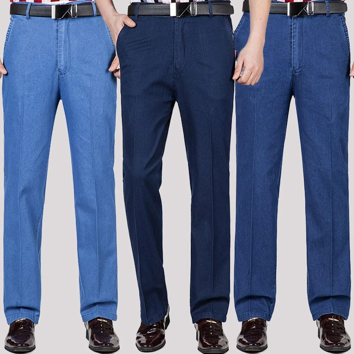 Men's High Waist Straight Fit Jeans,Jettjeans - Men's High Waist Retroslim Fit Straight Leg Jean