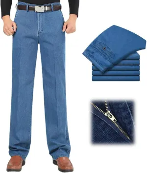 Men's High Waist Straight Fit Jeans,Jettjeans - Men's High Waist Retroslim Fit Straight Leg Jean