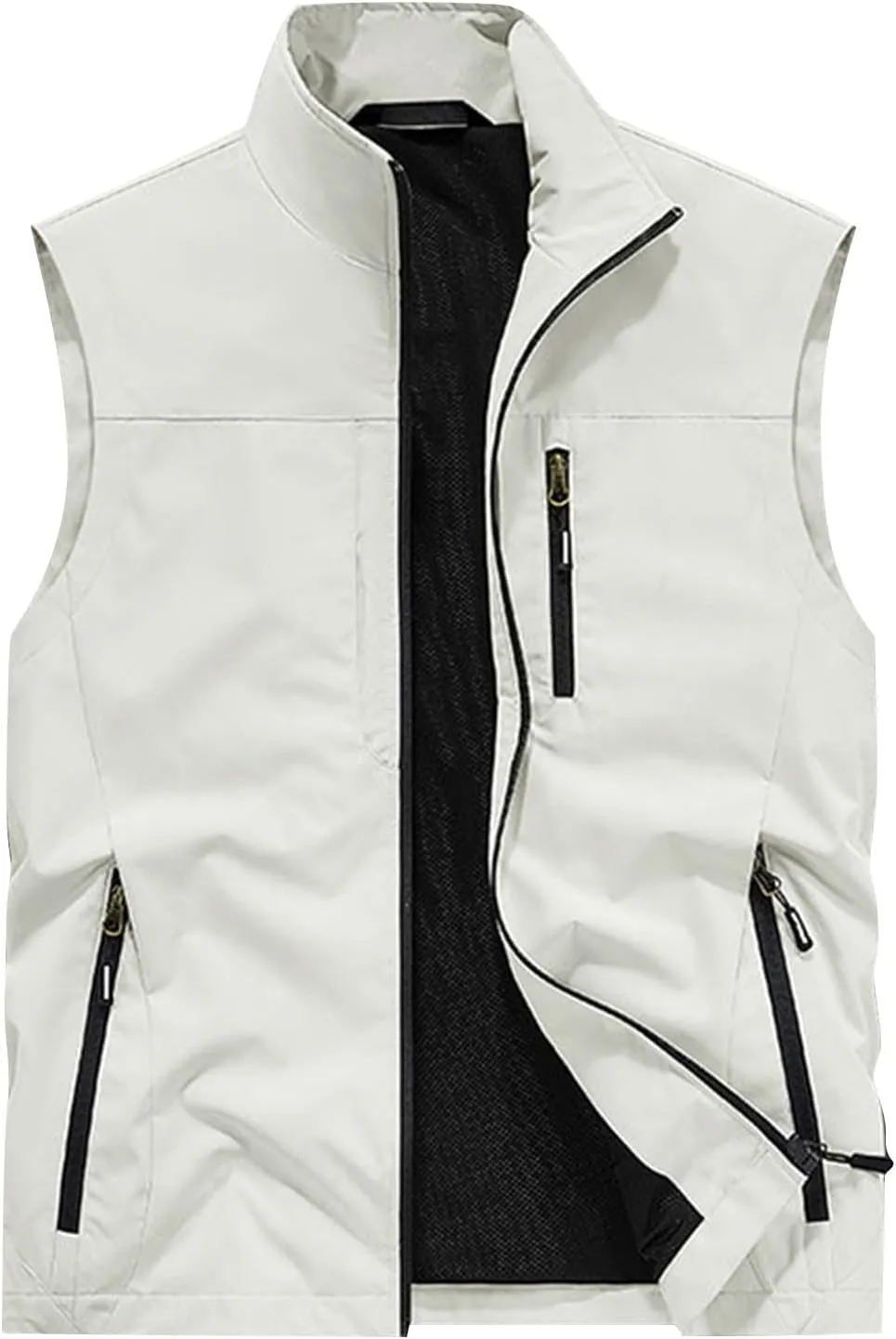 Men's Lightweight Vest Zipper Softshell Sleeveless Quick Dry Jacket Multi Pcokets Cycling Travel Hiking Running Golf