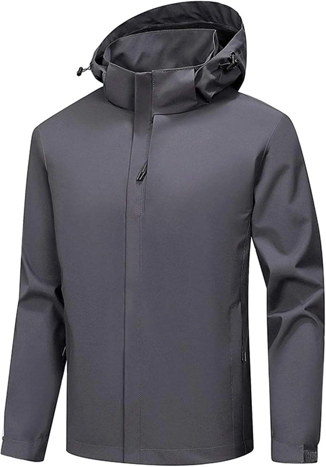 Men's Lightweight Windbreaker Outdoor Lightweight Full Zip Hooded Raincoat Plus Size Casual Waterproof Hiking Jackets
