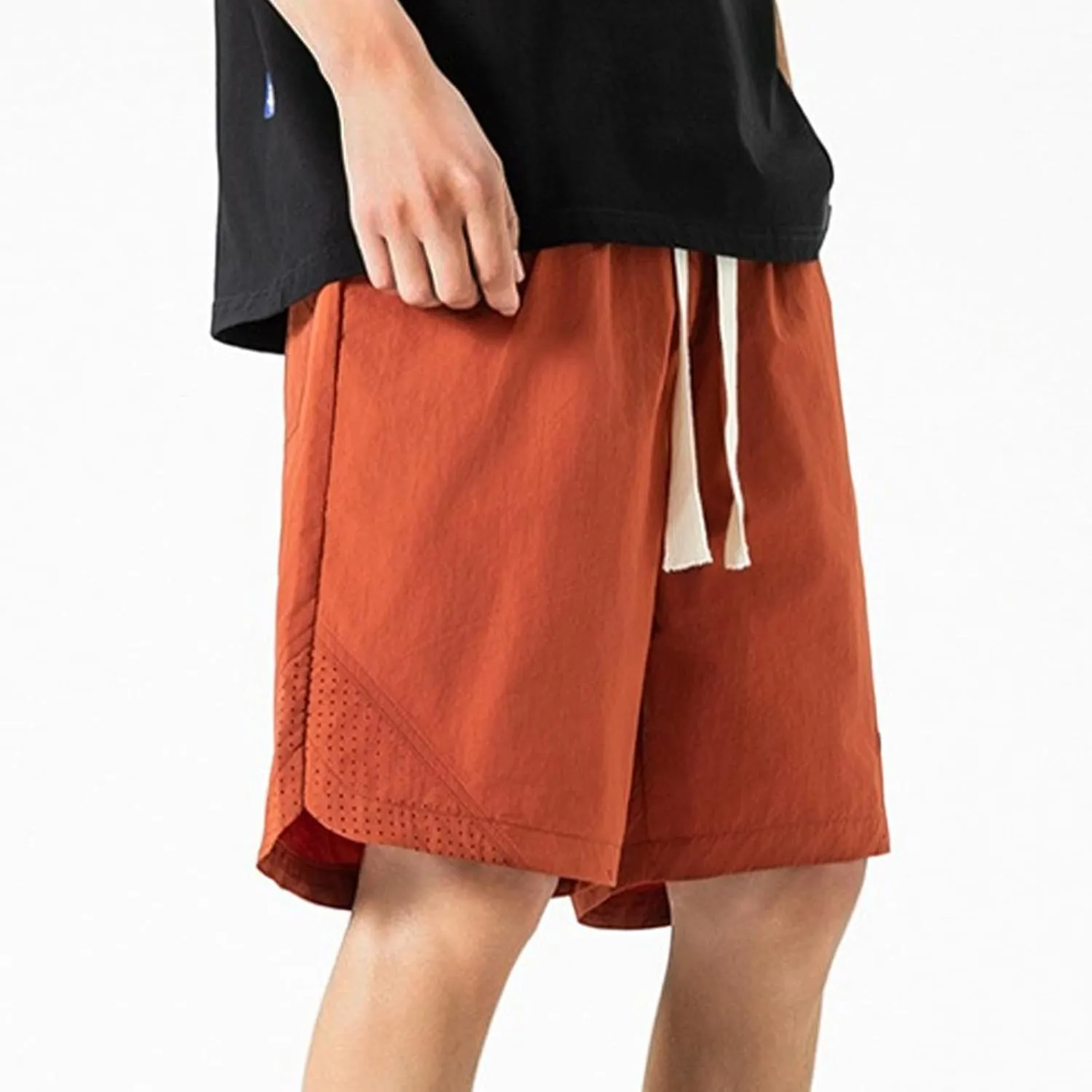 Men's Linen Shorts Cargo Elastic Waistband Drawstring Summer Casual Cotton Big & Tall Relaxed Fit Work Shorts
