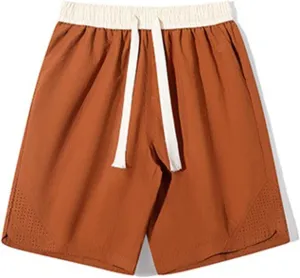 Men's Linen Shorts Cargo Elastic Waistband Drawstring Summer Casual Cotton Big & Tall Relaxed Fit Work Shorts