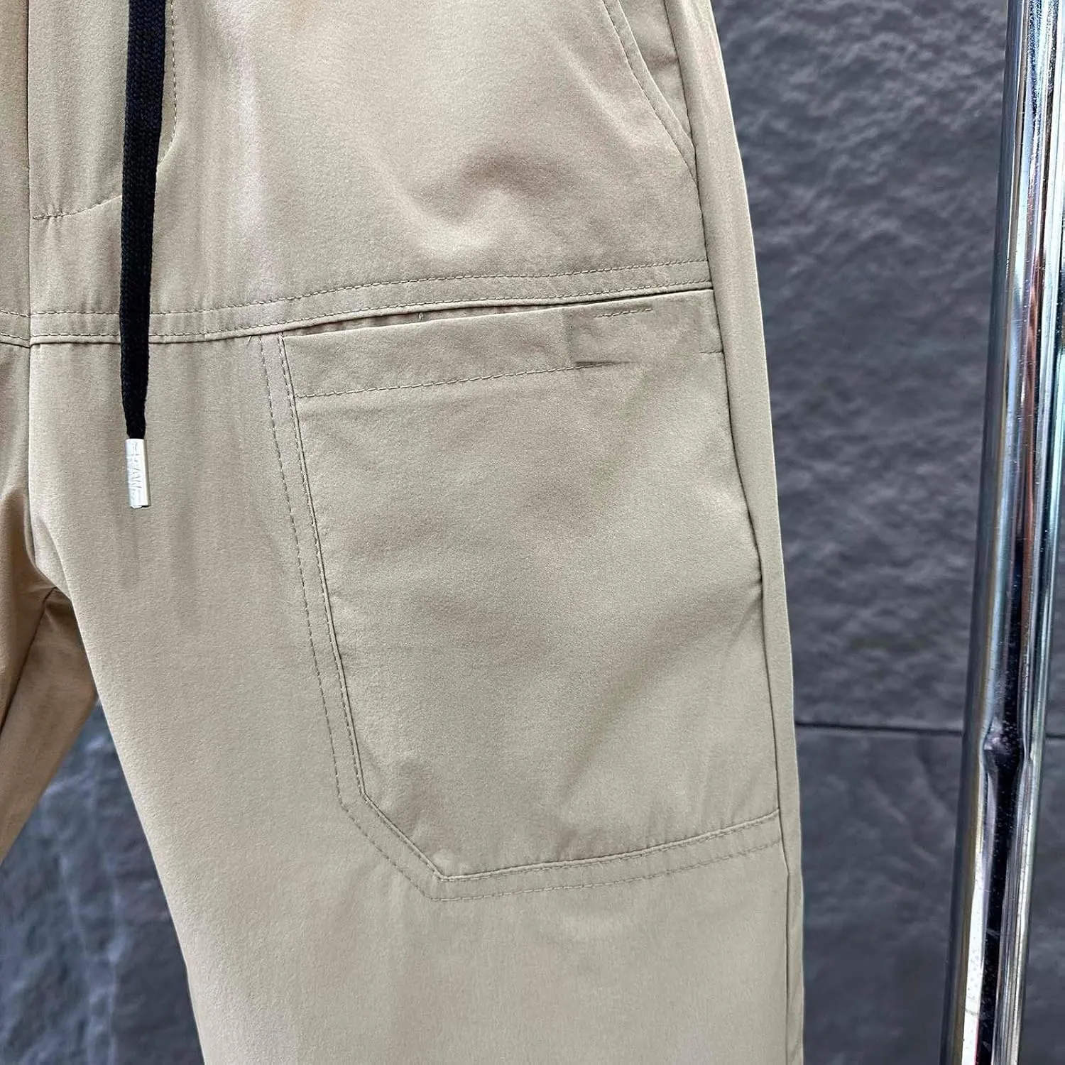 Mens Long Shorts Cotton Drawstring Waist Relaxed Fit Slim Fit Patch Pockets Outdoor Comfort Durable Cargo Pants