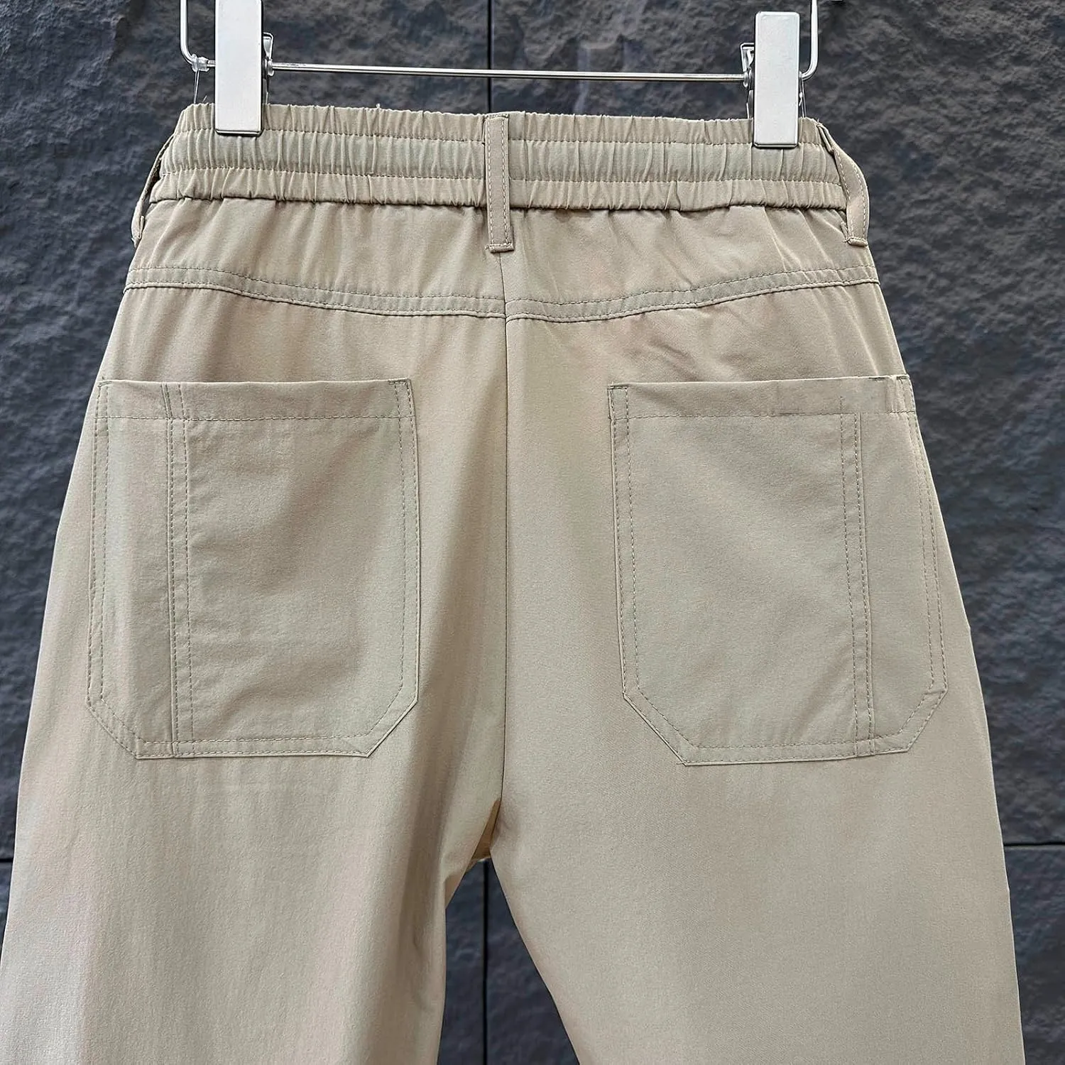 Mens Long Shorts Cotton Drawstring Waist Relaxed Fit Slim Fit Patch Pockets Outdoor Comfort Durable Cargo Pants