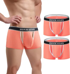 Mens Mesh Boxer Briefs Breathable Trunks Underwear