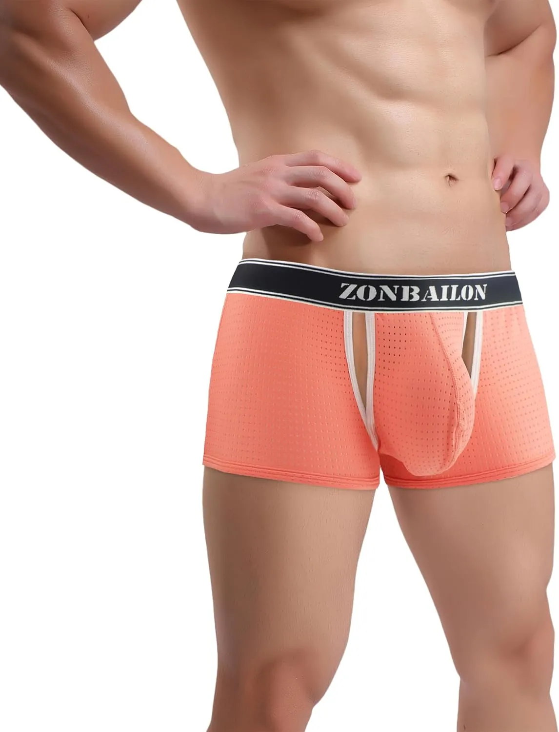 Mens Mesh Boxer Briefs Breathable Trunks Underwear
