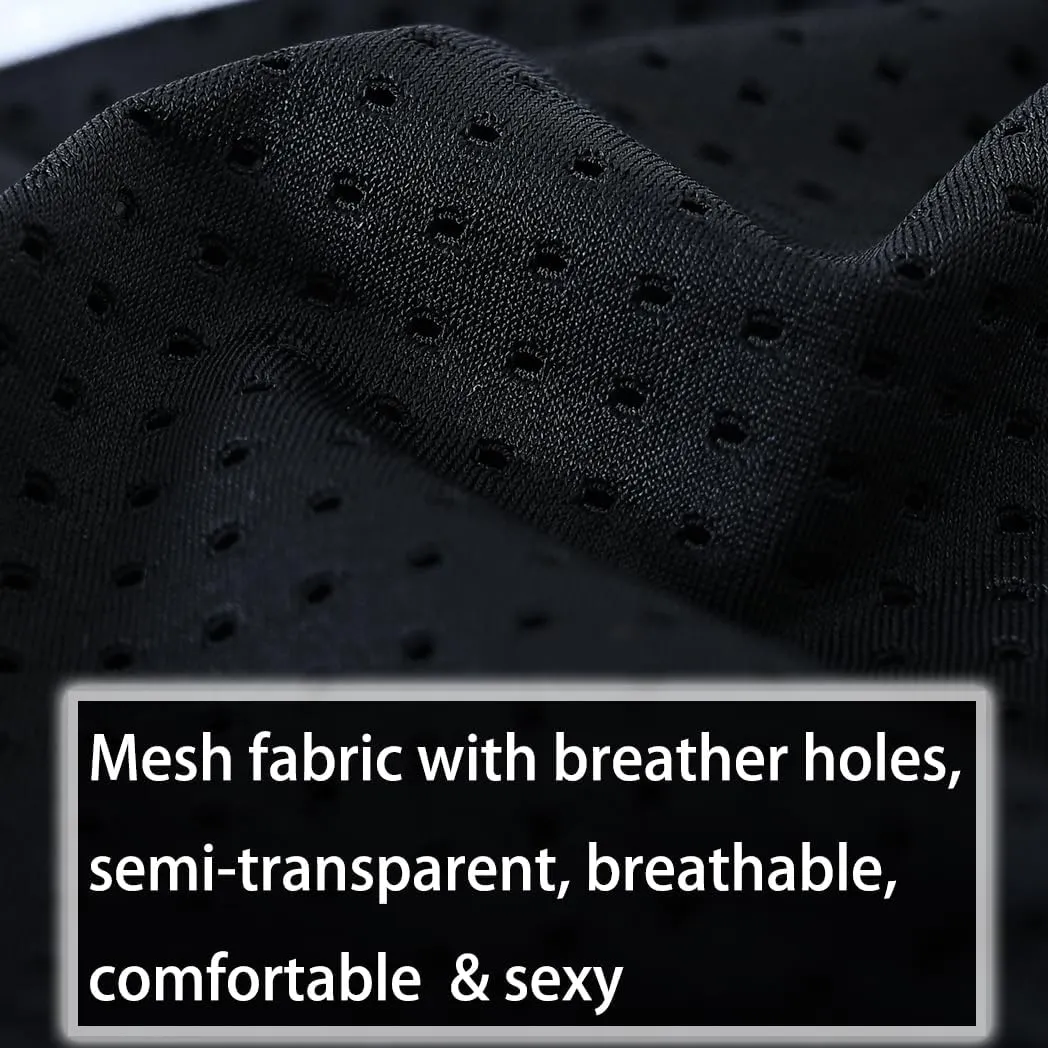 Mens Mesh Boxer Briefs Breathable Trunks Underwear
