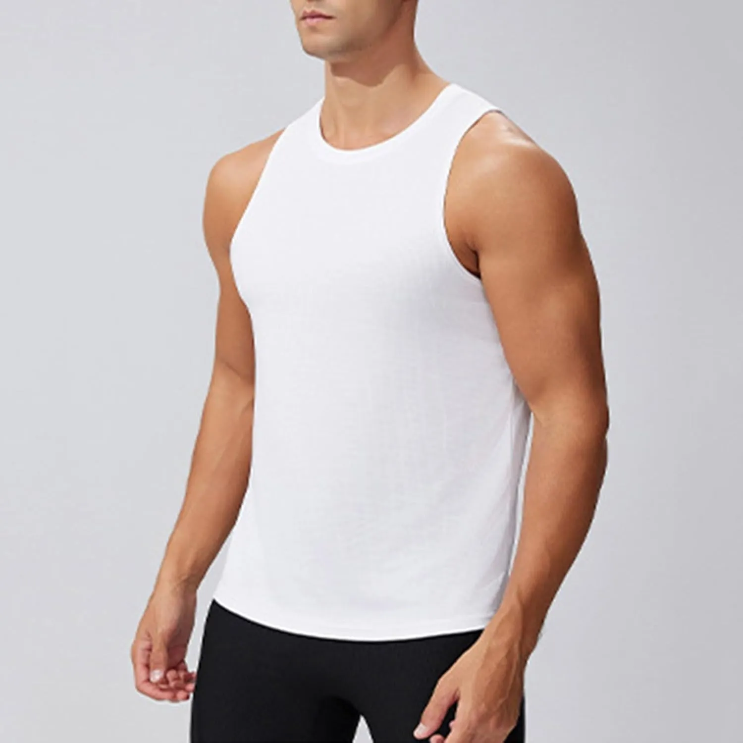 Mens Quick Dry Tank Tops Summer Gym Bodybuilding Muscle T Shirts Casual Sleeveless Sports Running Training Tees