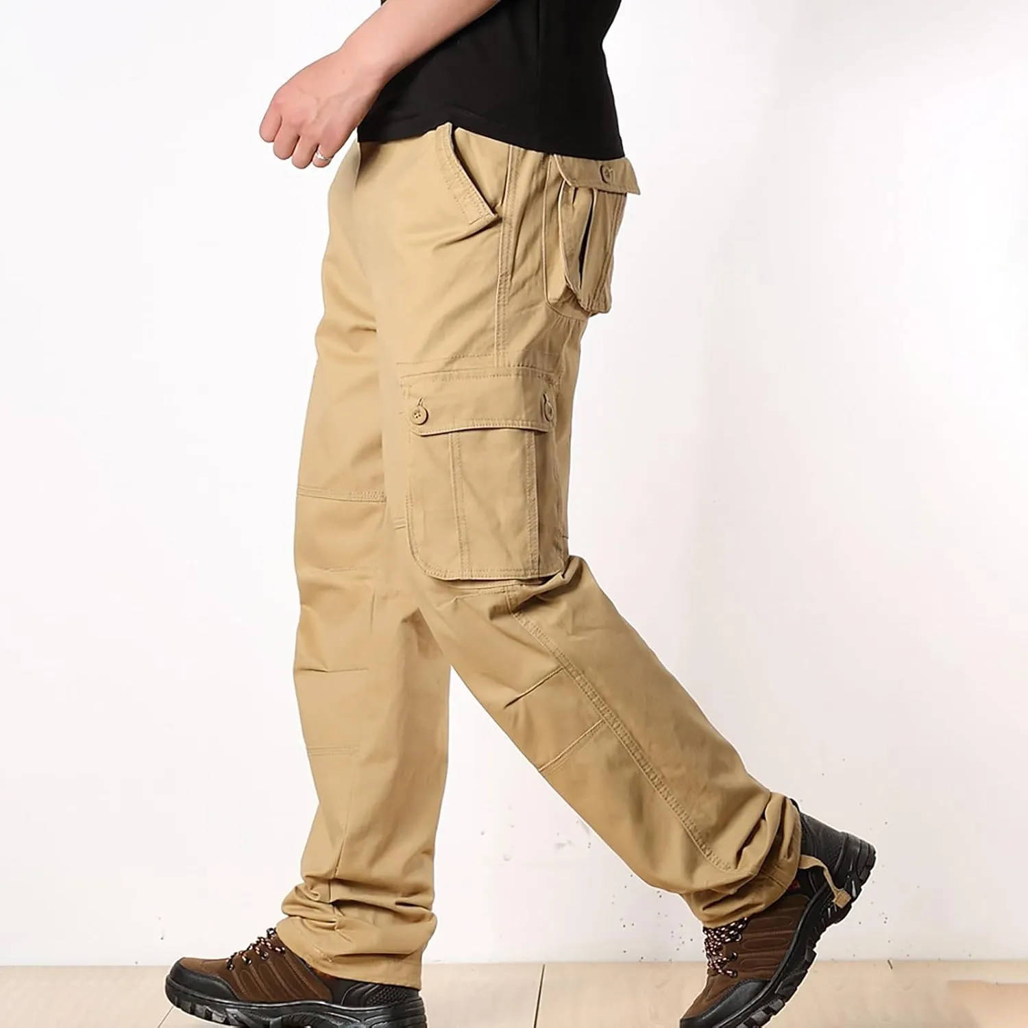 Mens Resort Wear 2025 Comfortable Tactical Cargo Hiking Pants Multi Pockets Relaxed Fit Stretch Quick Dry Work Trousers