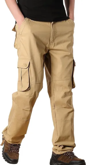 Mens Resort Wear 2025 Comfortable Tactical Cargo Hiking Pants Multi Pockets Relaxed Fit Stretch Quick Dry Work Trousers