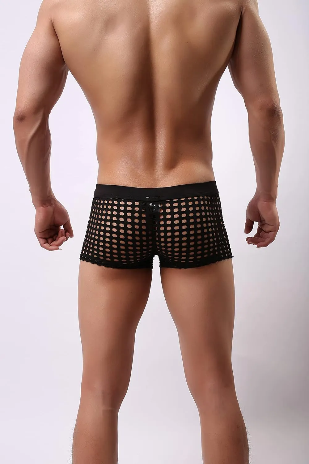 Men's Sexy Underwear Boxer Briefs Mesh Breathable Underpants