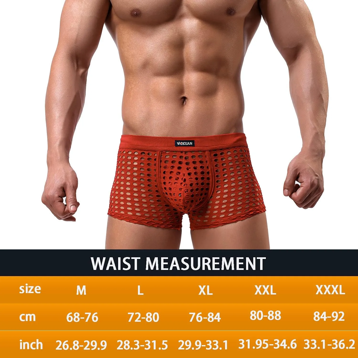 Men's Sexy Underwear Boxer Briefs Mesh Breathable Underpants